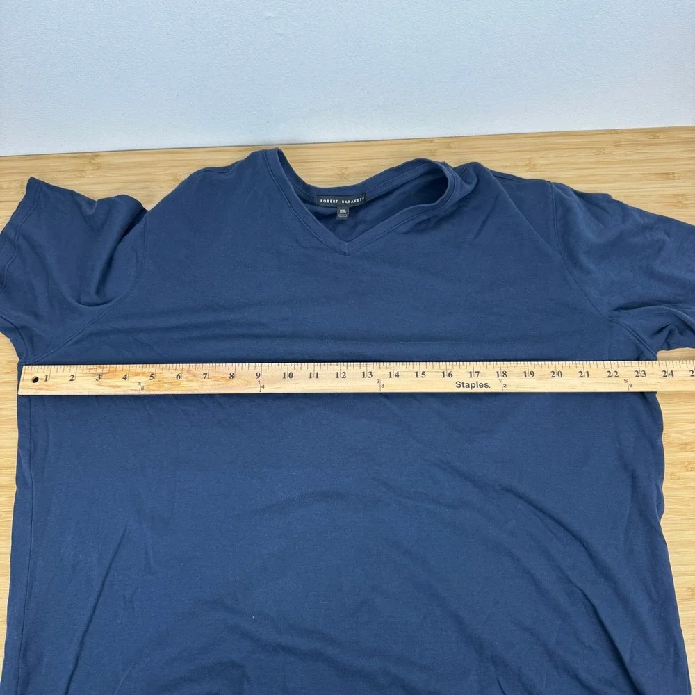 Robert Barakett Mens XXL Blue Night Pima Cotton V Neck T Shirt Tee‎ Classic